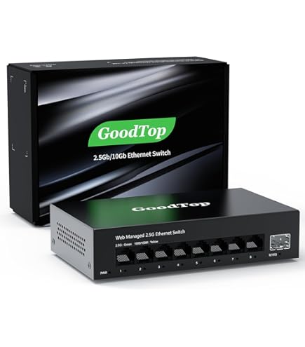 ルーター・ネットワーク機器 GoodTop 8-Port 10G Managed Switch Amazon.com: GoodTop 8 Port 2.5G Managed Ethernet Switch with 10G